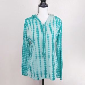 Balance Collection | Teal Tie Dye Hoodie Shirt